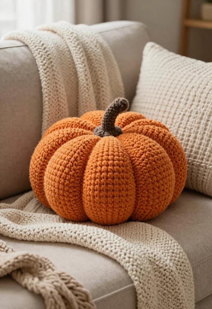 Crochet Pumpkin Free Pattern Guide for Seasonal Decor: 20 Cozy Autumn Project Ideas - 9. Crochet Pumpkin Pillow 1