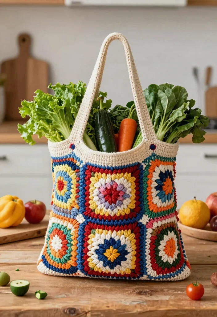 Crochet Purse Pattern Free Guide: 17 Everyday Bag Ideas - 14. The Grocery Bag 1