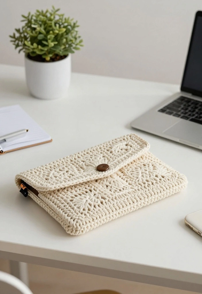 Crochet Purse Pattern Free Guide: 17 Everyday Bag Ideas - 6. The Laptop Sleeve 1