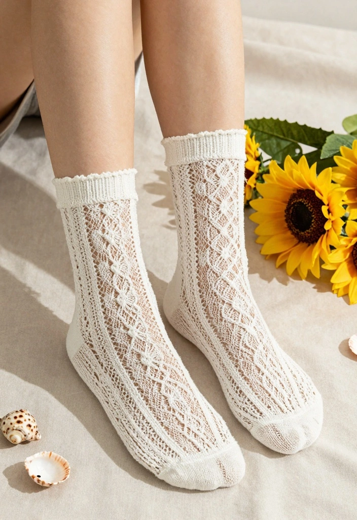 Crochet Socks Free Pattern Guide: 18 Cozy Sock Designs for Everyday Handmade Wear - 9. Lacy Summer Socks 1