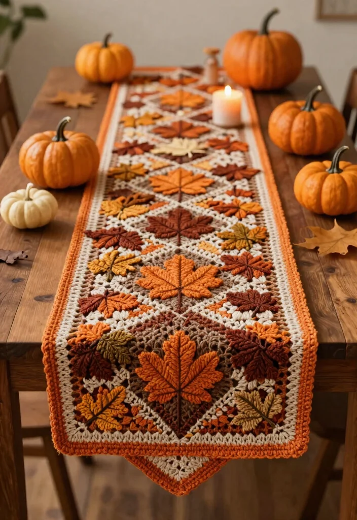 Crochet Table Runner Pattern Guide to Elevate Handmade Table Decor with 18 Beautiful Design Ideas - 8. Seasonal Patterns 1