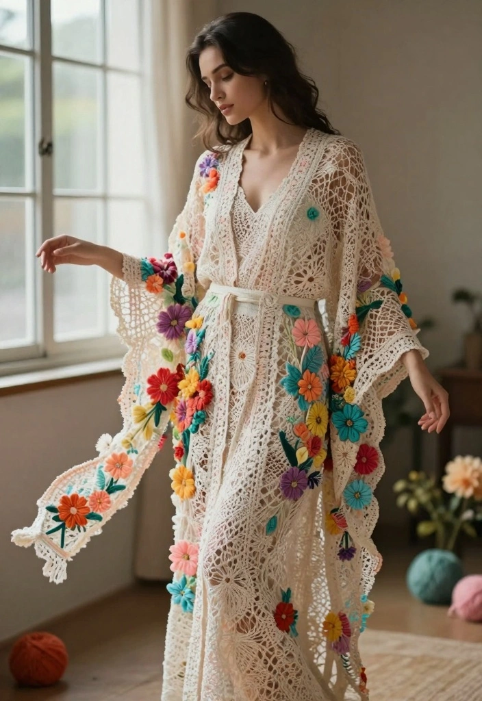 Crochet Top Pattern Free Guide for Everyday Handmade Outfits: 18 Modern Style Ideas - 12. Versatile Crochet Kimono 1