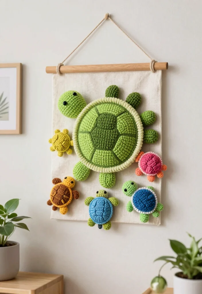 Crochet Turtle Pattern: A Free Guide to Charming Handmade Toys with 17 Rounded Design Ideas - 15. Turtle Wall Hanging 1