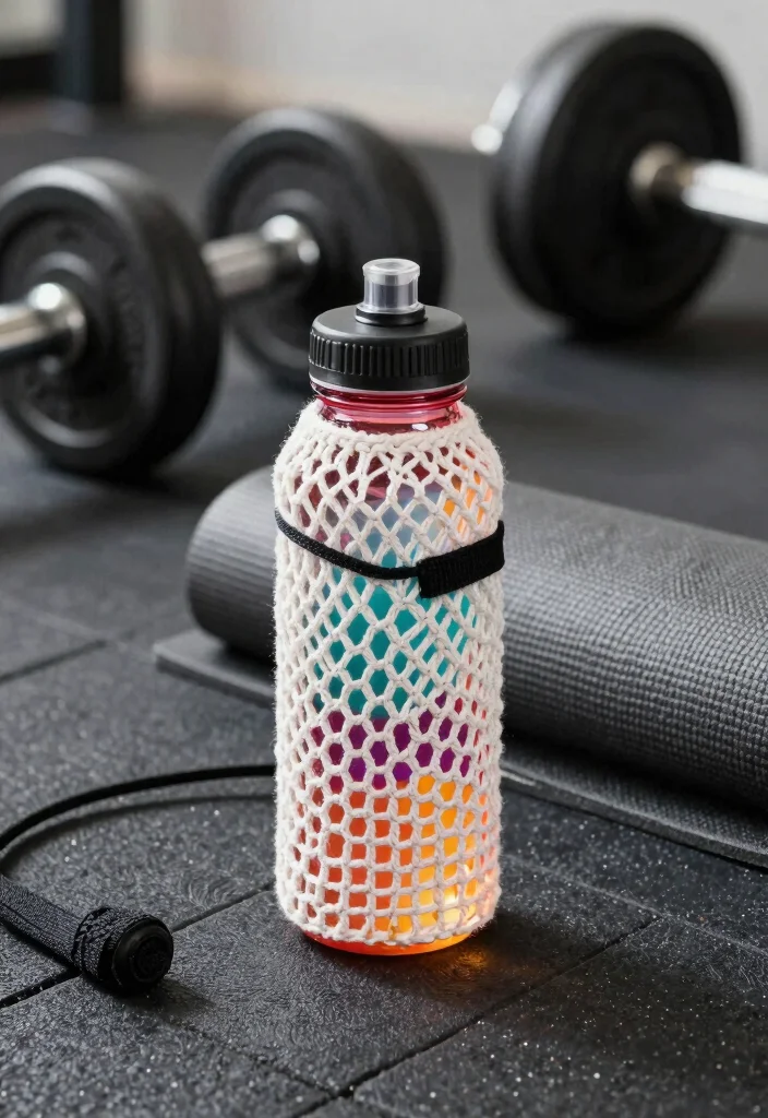 Crochet Water Bottle Holder Guide for Daily Use and Travel: 18 Practical Design Ideas - 11. Sporty Mesh Holder 1
