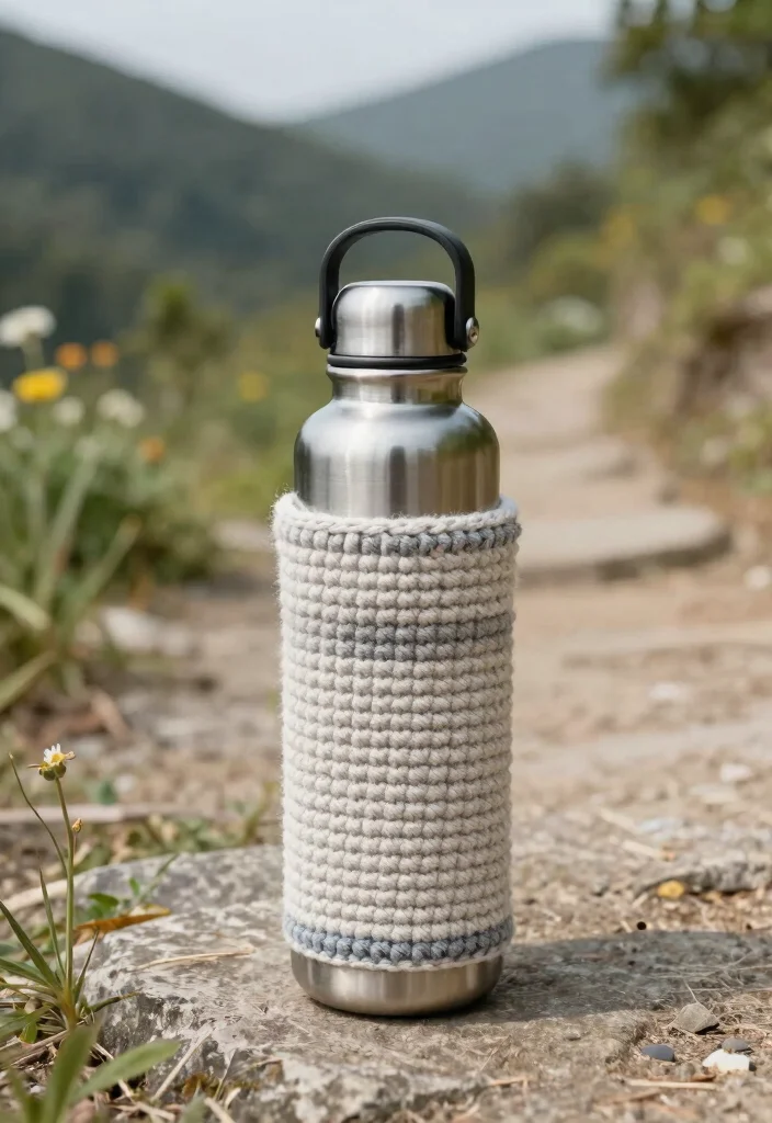 Crochet Water Bottle Holder Guide for Daily Use and Travel: 18 Practical Design Ideas - 14. Practical Insulated Holder 1