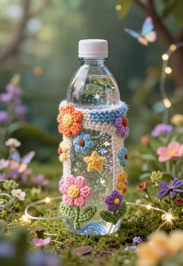 Crochet Water Bottle Holder Guide for Daily Use and Travel: 18 Practical Design Ideas - 15. Whimsical Fairy Tale Holder 1