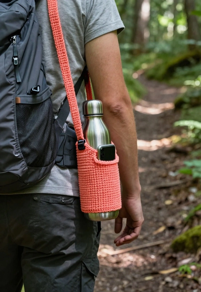 Crochet Water Bottle Holder Guide for Daily Use and Travel: 18 Practical Design Ideas - 4. Stylish Crossbody Holder 1