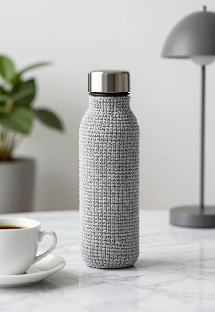Crochet Water Bottle Holder Guide for Daily Use and Travel: 18 Practical Design Ideas - 5. Minimalist Chic Design 1
