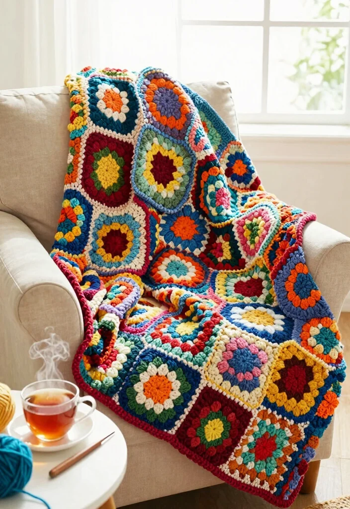 Easy Beginner Crochet Patterns Guide for Smooth Learning Progress with 20 Simple Projects - 1. Cozy Granny Square Blanket 1