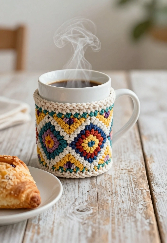 Easy Beginner Crochet Patterns Guide for Smooth Learning Progress with 20 Simple Projects - 12. Crochet Coffee Sleeve 1