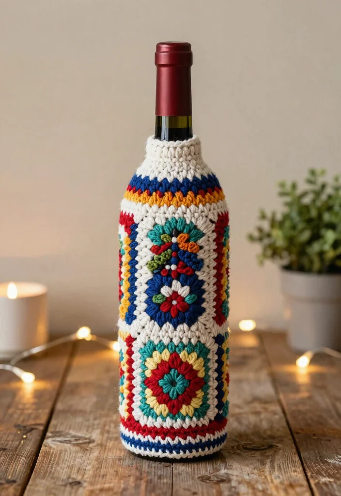 Easy Beginner Crochet Patterns Guide for Smooth Learning Progress with 20 Simple Projects - 18. Crochet Wine Bottle Cover 1