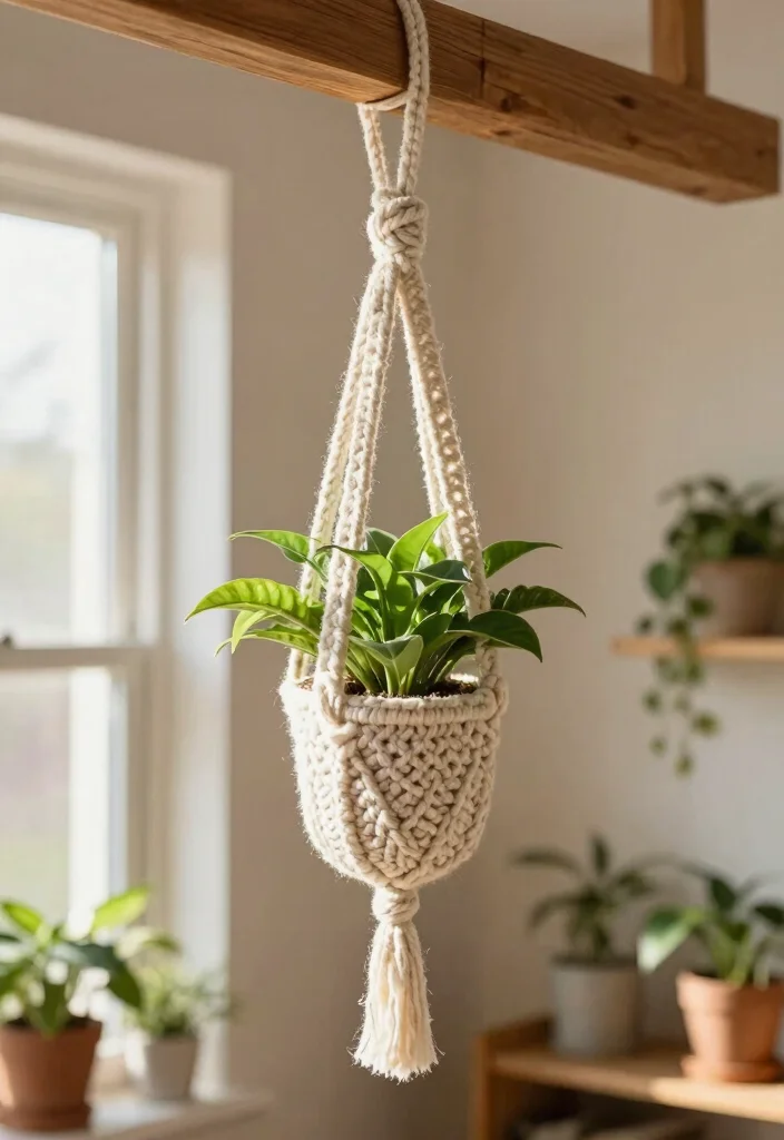 Easy Beginner Crochet Patterns Guide for Smooth Learning Progress with 20 Simple Projects - 3. Cute Crochet Plant Hanger 1