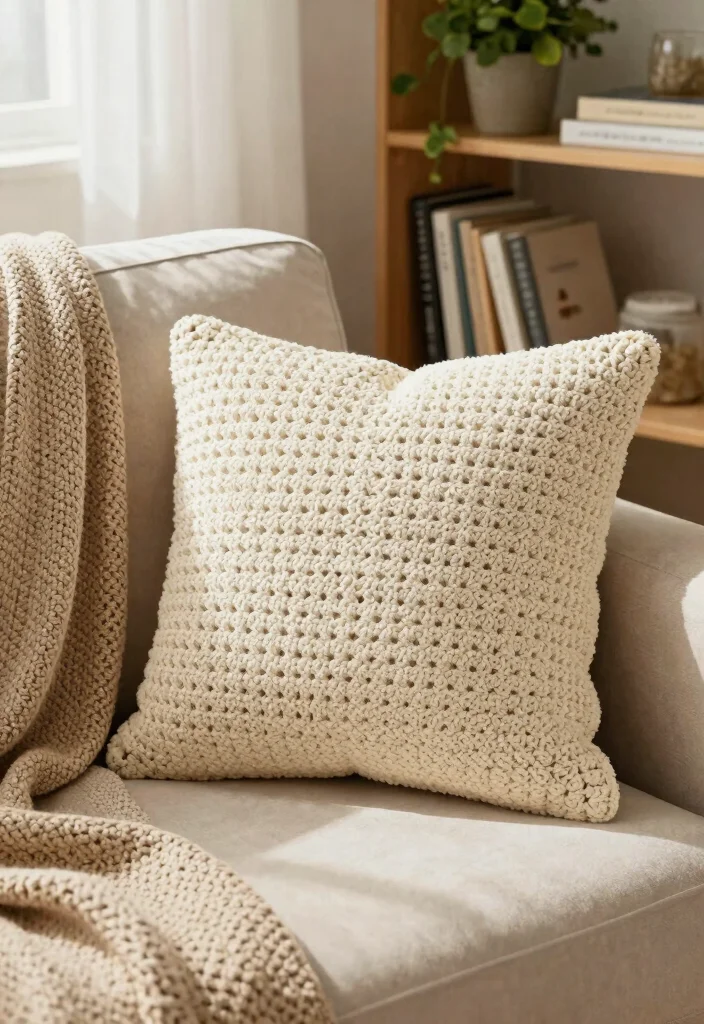 Easy Beginner Crochet Patterns Guide for Smooth Learning Progress with 20 Simple Projects - 5. Crochet Pillow Cover 1