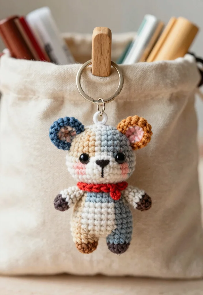 Easy Beginner Crochet Patterns Guide for Smooth Learning Progress with 20 Simple Projects - 6. Adorable Amigurumi Keychain 1