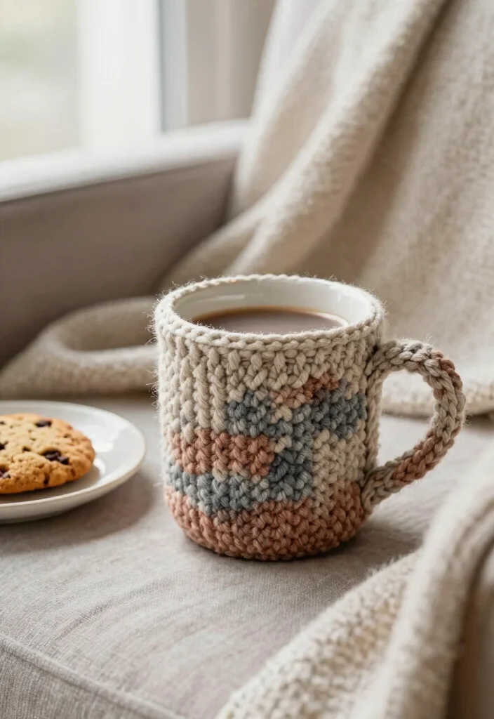 Easy Beginner Crochet Patterns Guide for Smooth Learning Progress with 20 Simple Projects - 8. Simple Crochet Mug Cozy 1