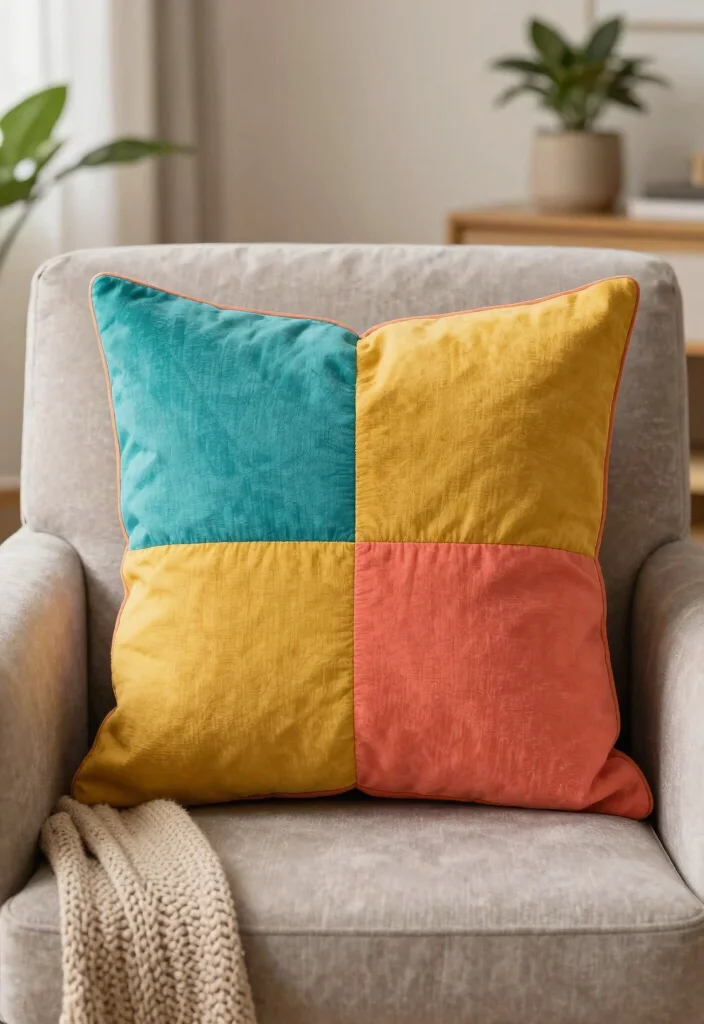 Easy Tapestry Crochet Patterns Guide for Simple Colorwork with 20 Striking Design Examples - 1. Color Block Pillow 1