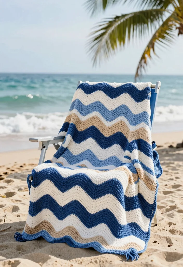 Easy Tapestry Crochet Patterns Guide for Simple Colorwork with 20 Striking Design Examples - 13. Nautical-Themed Blanket 1