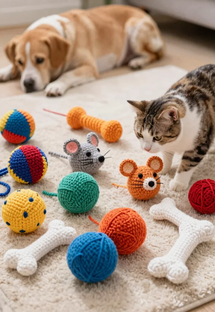 Easy Tapestry Crochet Patterns Guide for Simple Colorwork with 20 Striking Design Examples - 19. Colorful Pet Toys 1
