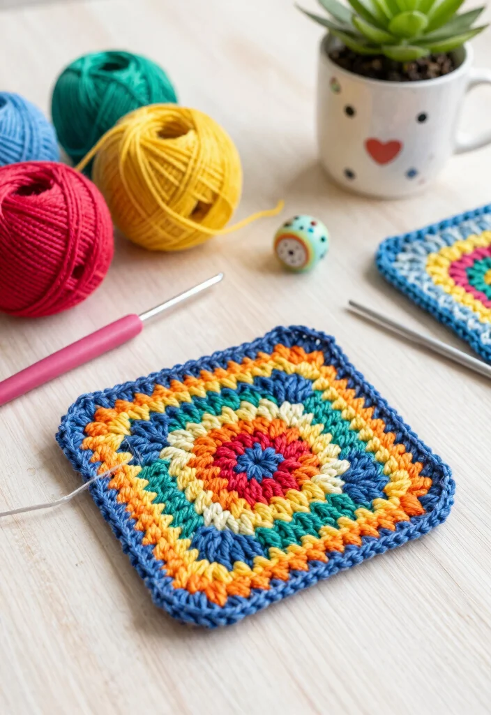 Easy Things to Crochet: A Beginner's Guide to Build Confidence with 20 Fun Project Ideas - 1. Simple Crochet Coaster 1