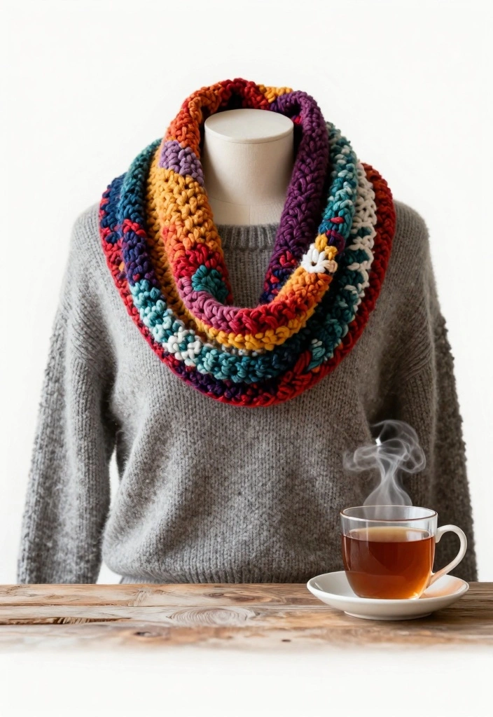Easy Things to Crochet: A Beginner's Guide to Build Confidence with 20 Fun Project Ideas - 13. Easy Crochet Infinity Scarf 1