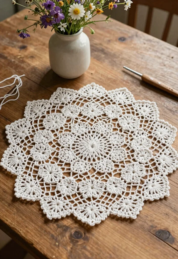 Free Crochet Doily Patterns Guide: 17 Stunning Table Accents for Every Home - 1. Classic Vintage Floral Doily 1