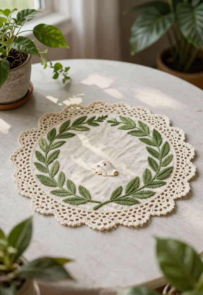 Free Crochet Doily Patterns Guide: 17 Stunning Table Accents for Every Home - 15. Unique Shell and Leaf Combo Doily 1
