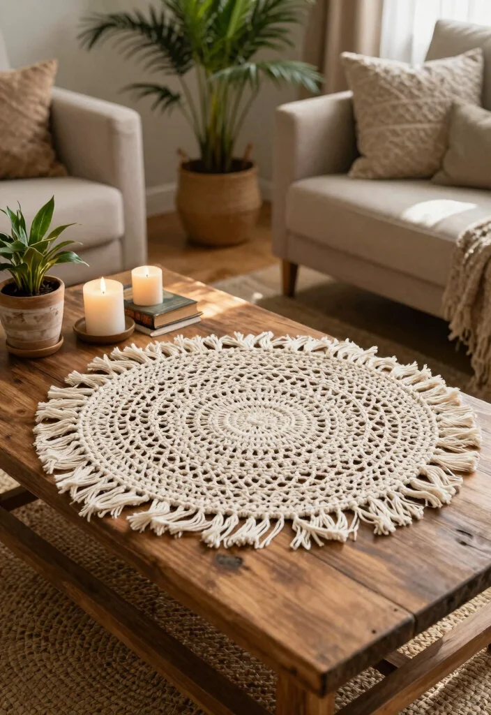 Free Crochet Doily Patterns Guide: 17 Stunning Table Accents for Every Home - 3. Boho Chic Macrame-Inspired Doily 1