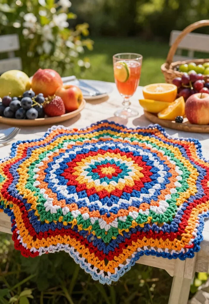 Free Crochet Doily Patterns Guide: 17 Stunning Table Accents for Every Home - 8. Brightly Colored Summer Doily 1