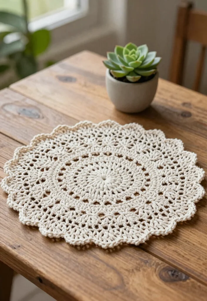 Free Crochet Doily Patterns Guide: 17 Stunning Table Accents for Every Home - 9. Textured Shell Stitch Doily 1