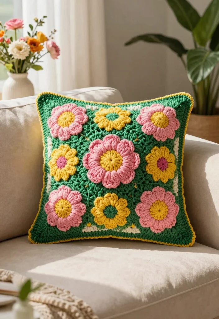 Mosaic Crochet Patterns Free Guide: 18 Bold Design Ideas for Texture and Contrast - 2. Floral Fantasy 1
