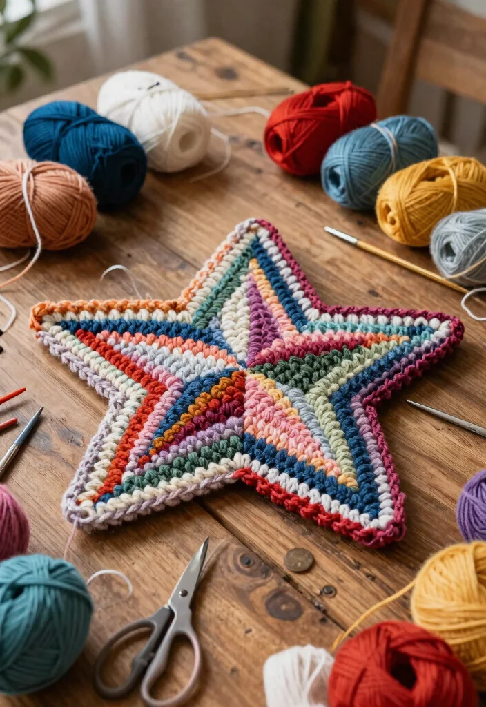 Star Blanket Crochet Pattern Guide: 18 Eye-Catching Layout Ideas - 14. Upcycled Yarn 1