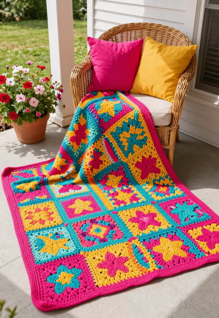 Star Blanket Crochet Pattern Guide: 18 Eye-Catching Layout Ideas - 2. Color Block Stars 1