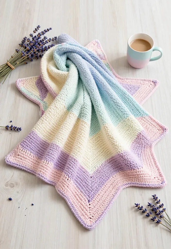Star Blanket Crochet Pattern Guide: 18 Eye-Catching Layout Ideas - 3. Pastel Dream 1