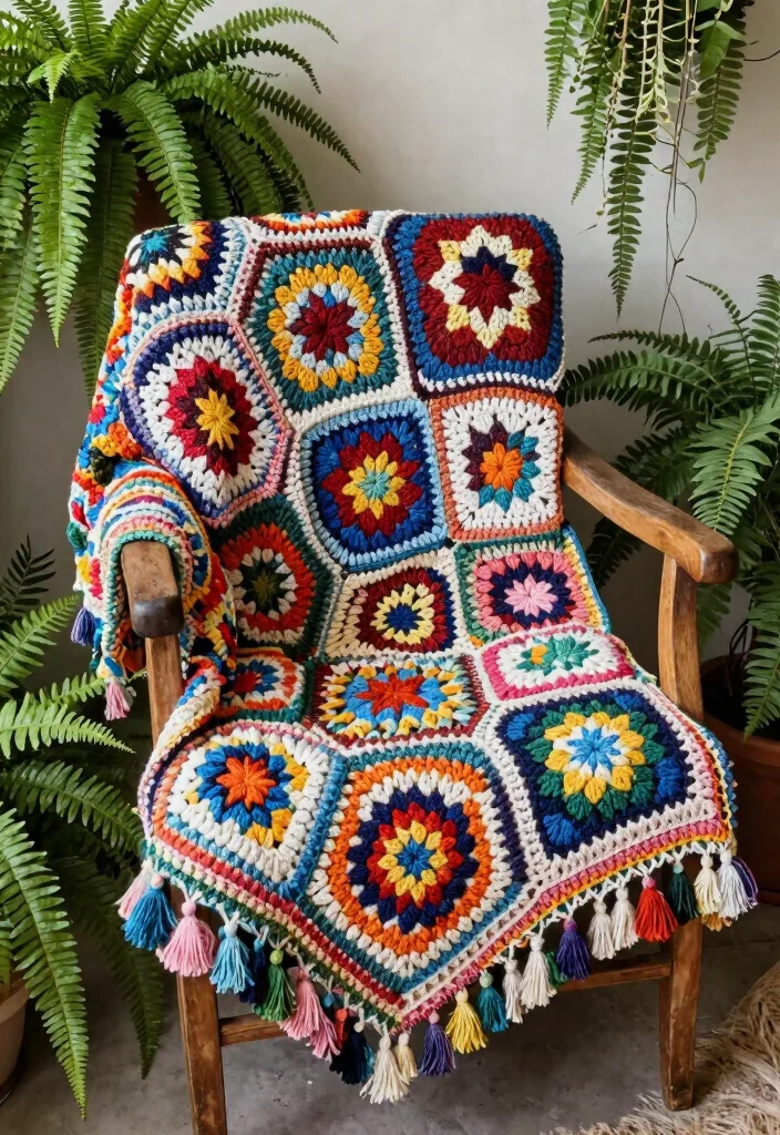Star Blanket Crochet Pattern Guide: 18 Eye-Catching Layout Ideas - 6. Bohemian Vibes 1
