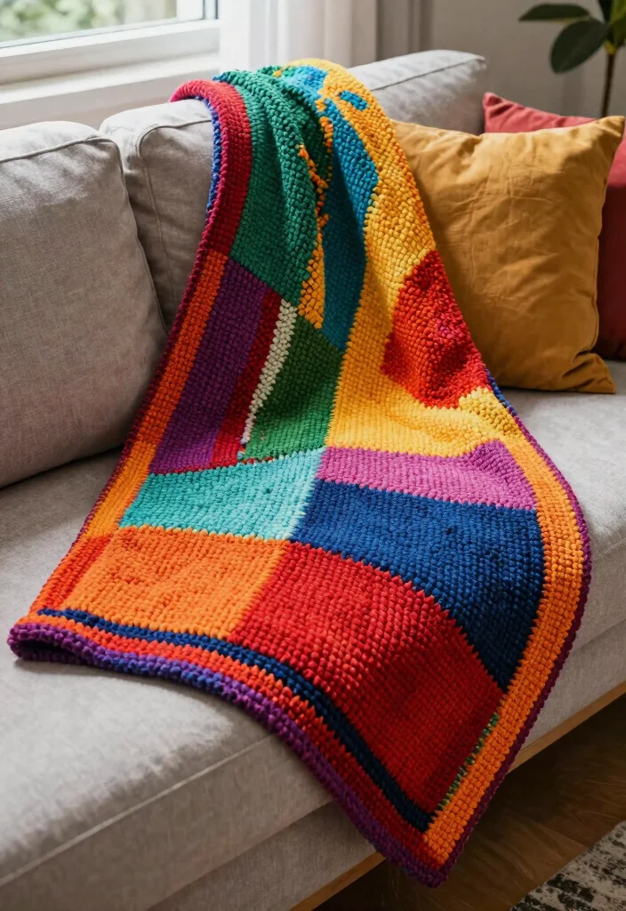Tapestry Crochet Patterns Charts Guide: 19 Creative Layout Ideas for Vibrant Colorwork - 9. Bold Color Blocking: Make a Statement 1